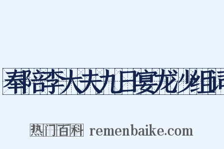 奉陪李大夫九日宴龙沙组词是什么意思的图片